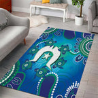 Torres Strait Islanders Flag Day Area Rug Dhari With Turtles Aboriginal Art