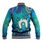Torres Strait Islanders Flag Day Baseball Jacket Dhari With Turtles Aboriginal Art