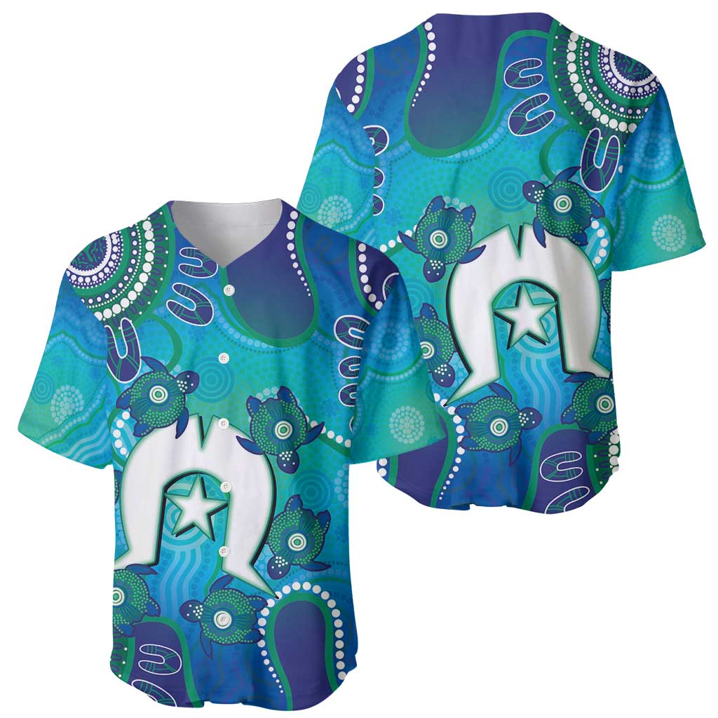 Torres Strait Islanders Flag Day Baseball Jersey Dhari With Turtles Aboriginal Art