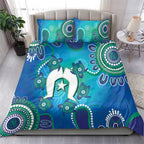 Torres Strait Islanders Flag Day Bedding Set Dhari With Turtles Aboriginal Art
