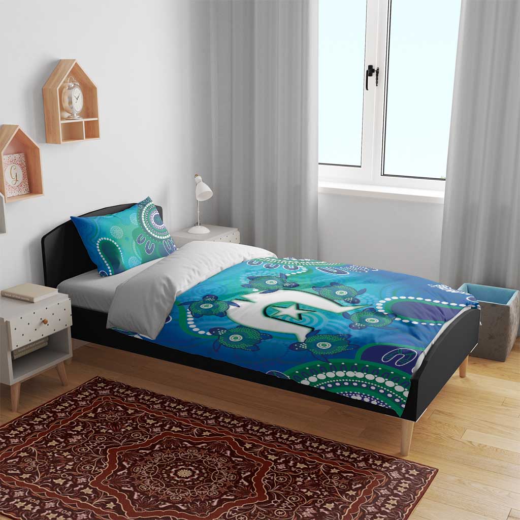 Torres Strait Islanders Flag Day Bedding Set Dhari With Turtles Aboriginal Art