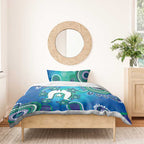 Torres Strait Islanders Flag Day Bedding Set Dhari With Turtles Aboriginal Art
