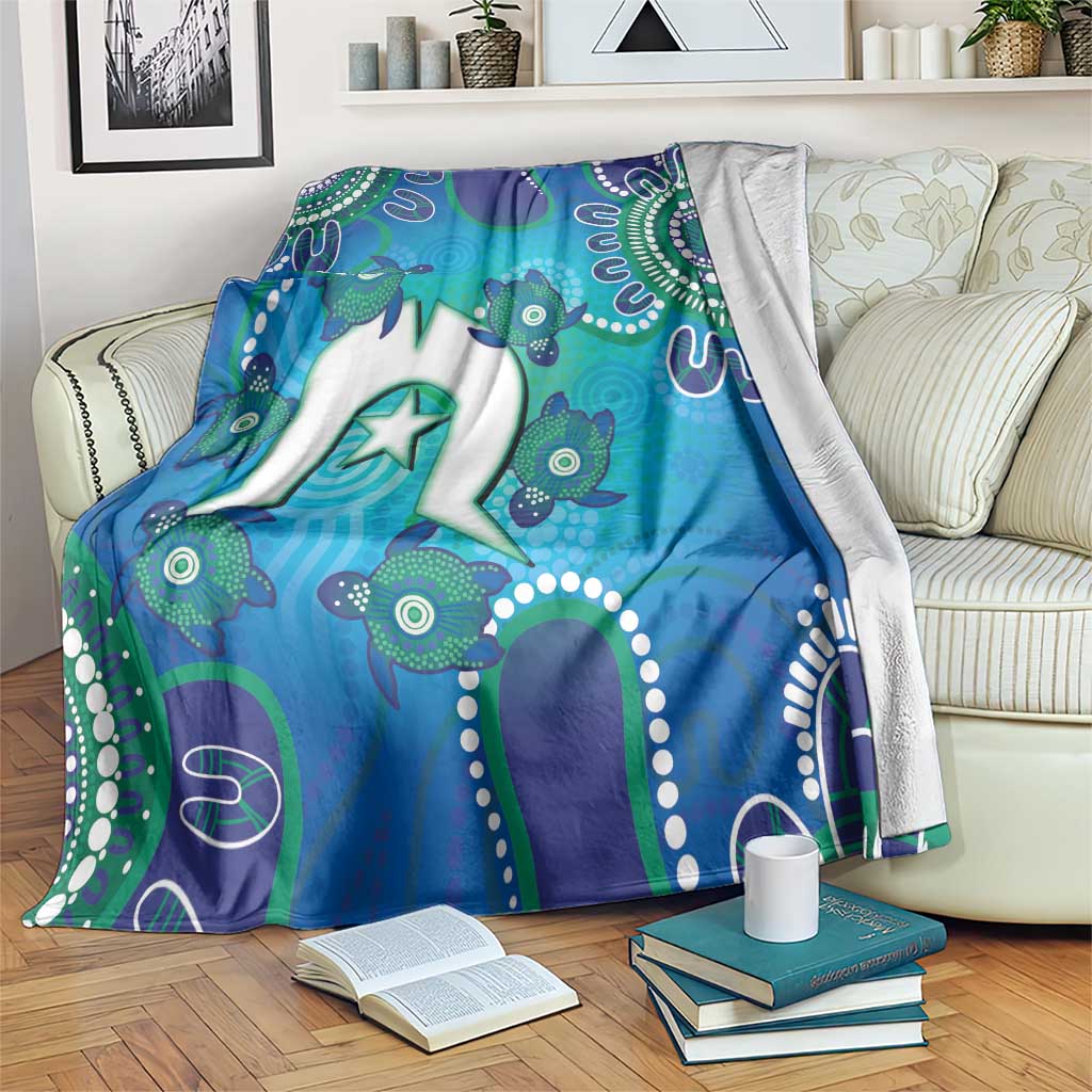 Torres Strait Islanders Flag Day Blanket Dhari With Turtles Aboriginal Art