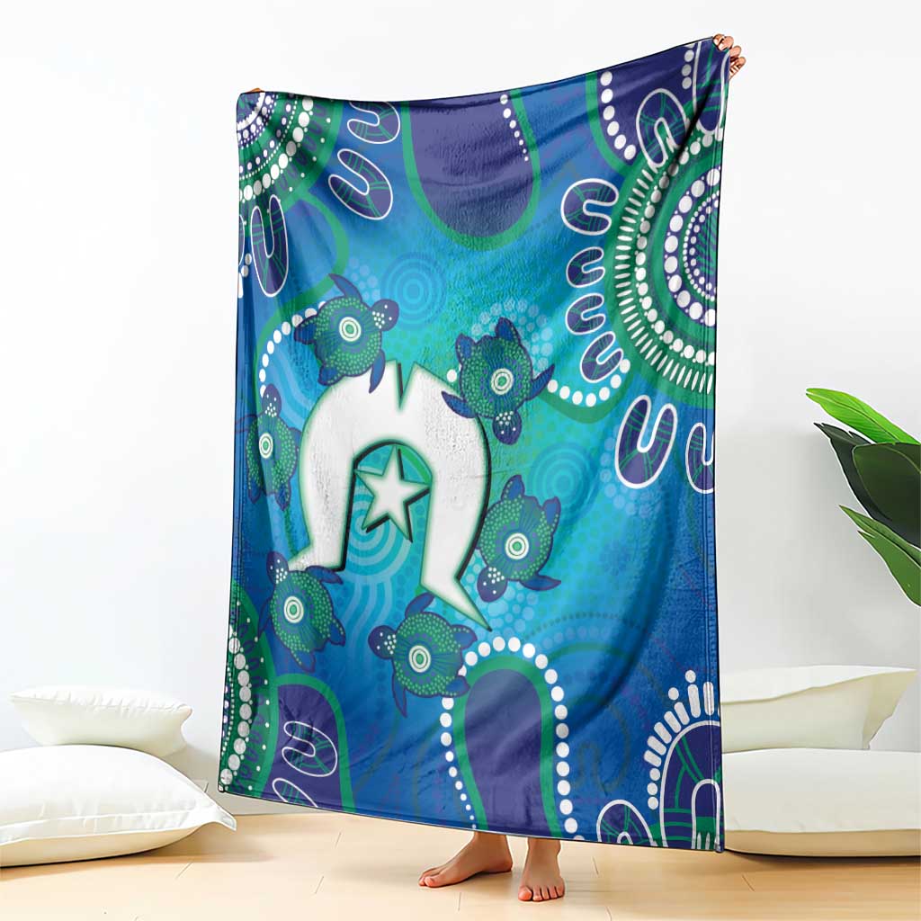 Torres Strait Islanders Flag Day Blanket Dhari With Turtles Aboriginal Art