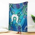 Torres Strait Islanders Flag Day Blanket Dhari With Turtles Aboriginal Art