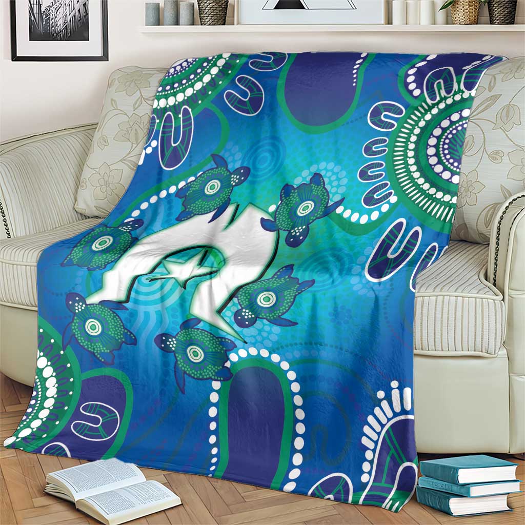 Torres Strait Islanders Flag Day Blanket Dhari With Turtles Aboriginal Art