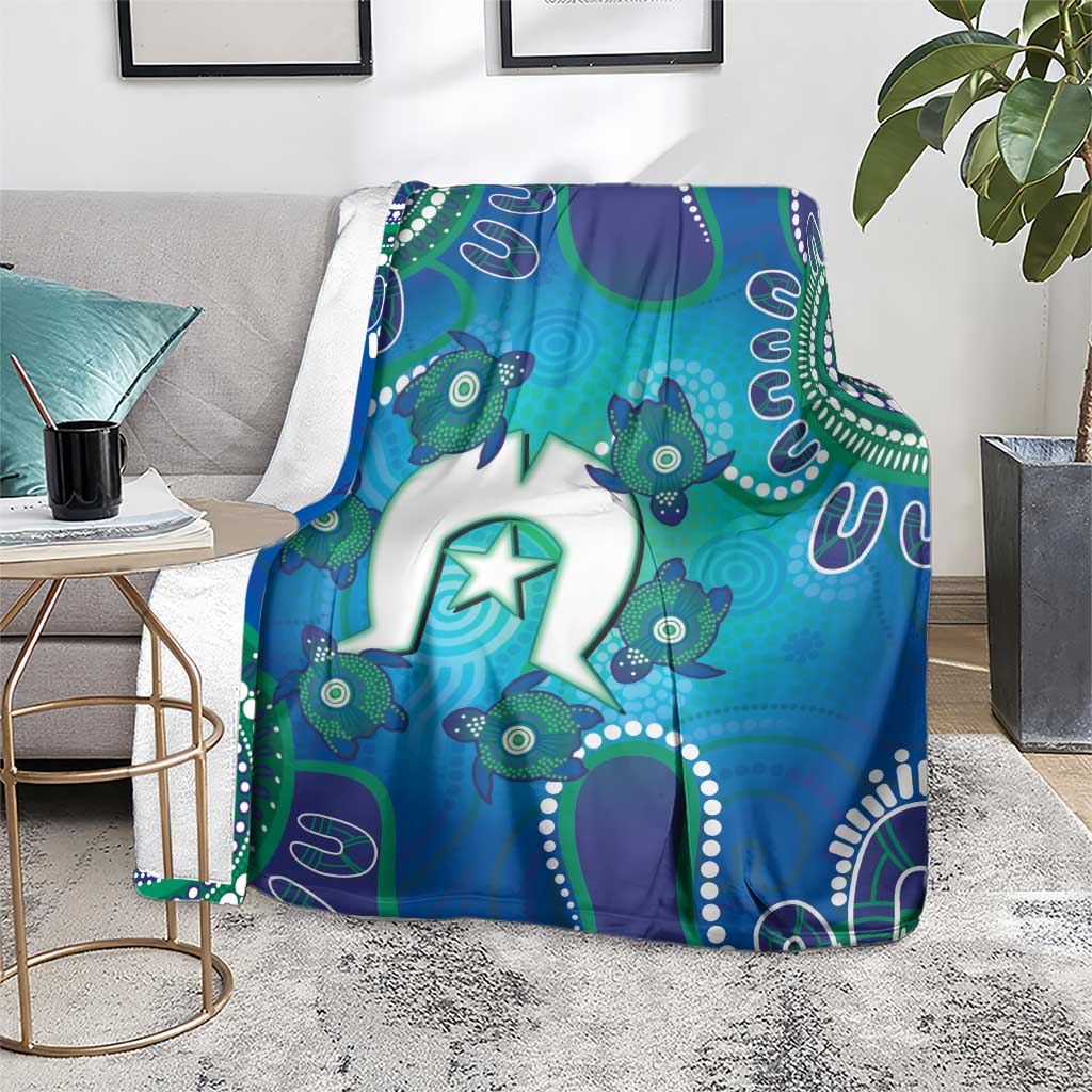 Torres Strait Islanders Flag Day Blanket Dhari With Turtles Aboriginal Art