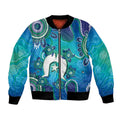 Torres Strait Islanders Flag Day Bomber Jacket Dhari With Turtles Aboriginal Art