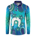 Torres Strait Islanders Flag Day Button Sweatshirt Dhari With Turtles Aboriginal Art