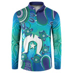 Torres Strait Islanders Flag Day Button Sweatshirt Dhari With Turtles Aboriginal Art