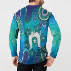 Torres Strait Islanders Flag Day Button Sweatshirt Dhari With Turtles Aboriginal Art