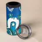 Torres Strait Islanders Flag Day 4 in 1 Can Cooler Tumbler Dhari With Turtles Aboriginal Art