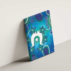 Torres Strait Islanders Flag Day Canvas Wall Art Dhari With Turtles Aboriginal Art