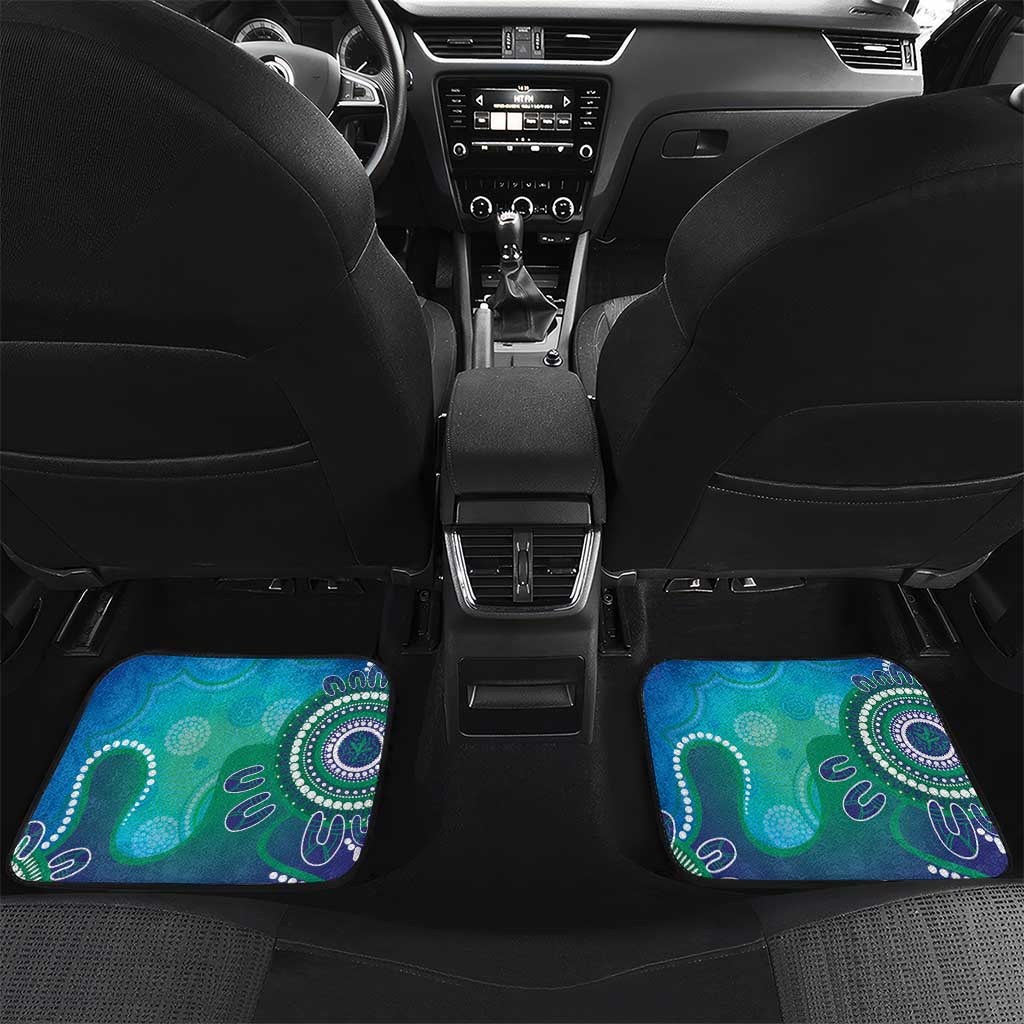 Torres Strait Islanders Flag Day Car Mats Dhari With Turtles Aboriginal Art