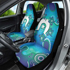 Torres Strait Islanders Flag Day Car Seat Cover Dhari With Turtles Aboriginal Art