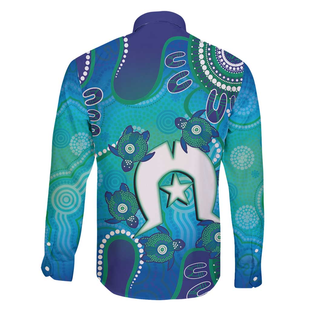 Torres Strait Islanders Flag Day Family Matching Mermaid Dress and Hawaiian Shirt Dhari With Turtles Aboriginal Art