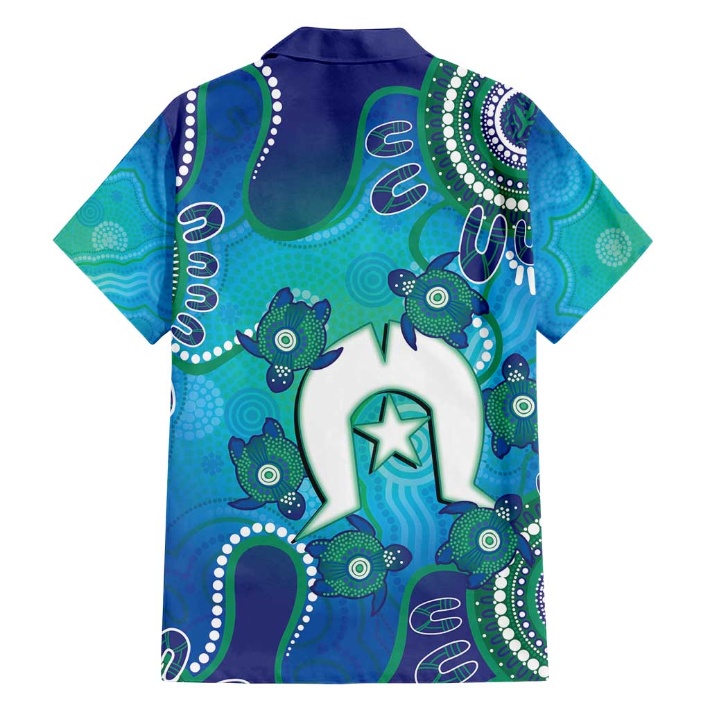 Torres Strait Islanders Flag Day Family Matching Off Shoulder Maxi Dress and Hawaiian Shirt Dhari With Turtles Aboriginal Art