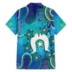 Torres Strait Islanders Flag Day Family Matching Off Shoulder Short Dress and Hawaiian Shirt Dhari With Turtles Aboriginal Art