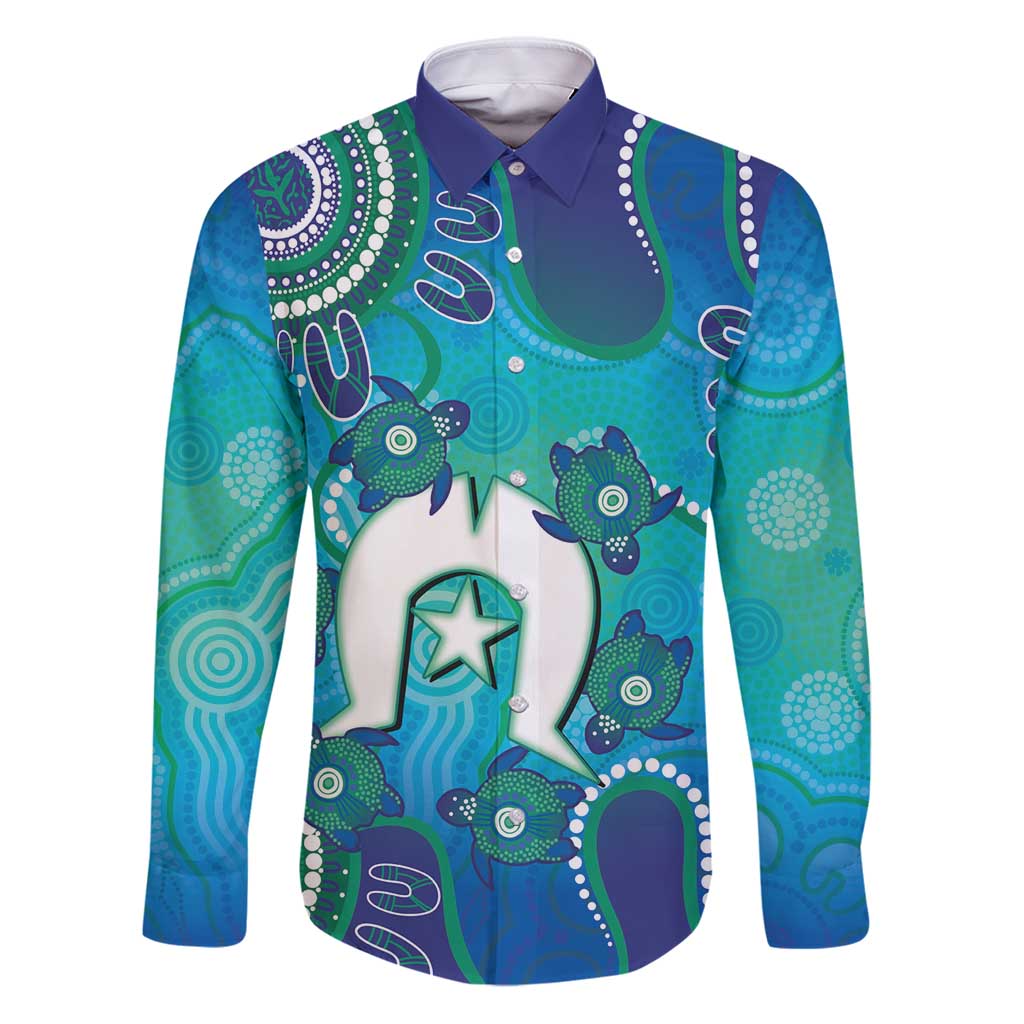 Torres Strait Islanders Flag Day Family Matching Puletasi and Hawaiian Shirt Dhari With Turtles Aboriginal Art