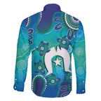 Torres Strait Islanders Flag Day Family Matching Puletasi and Hawaiian Shirt Dhari With Turtles Aboriginal Art
