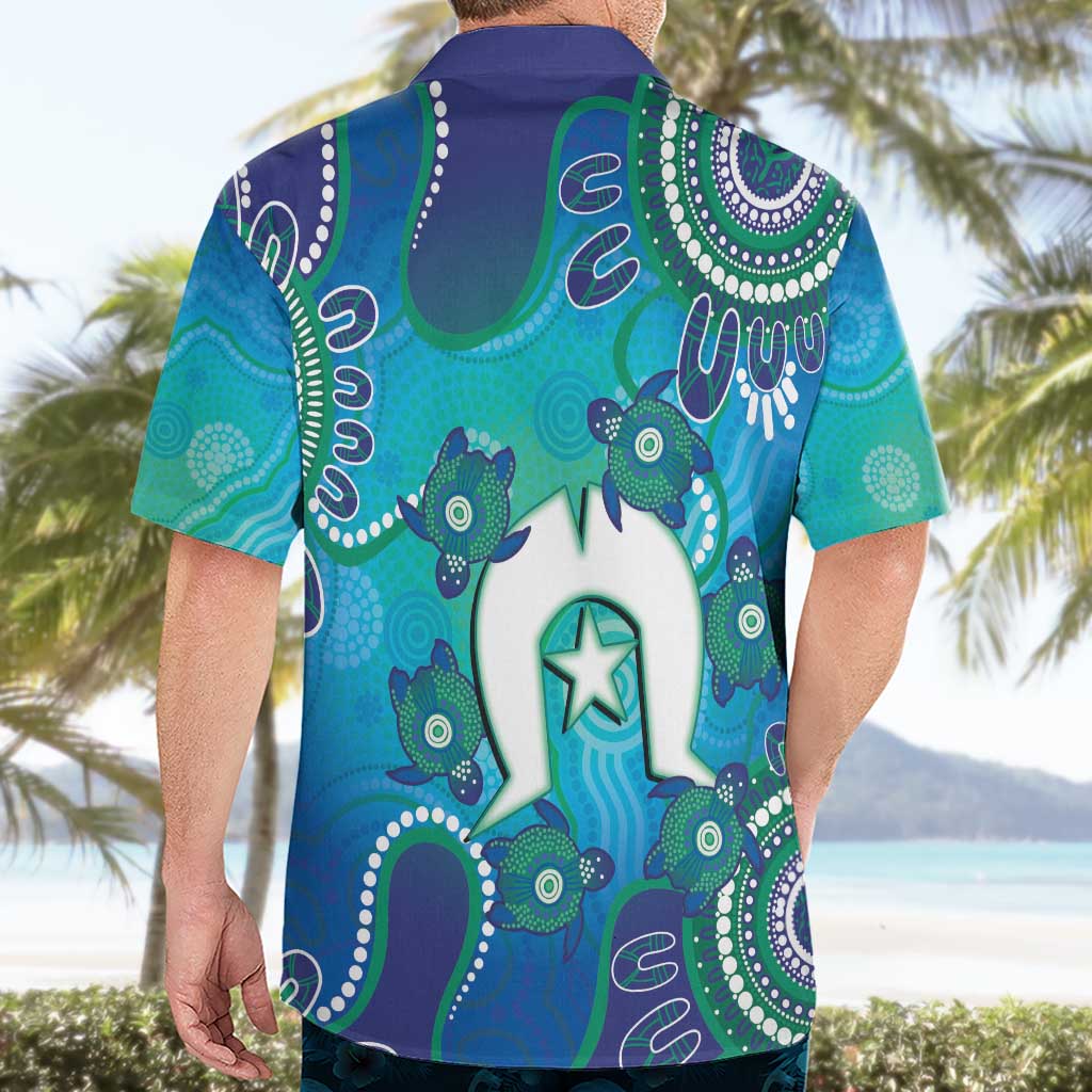 Torres Strait Islanders Flag Day Hawaiian Shirt Dhari With Turtles Aboriginal Art