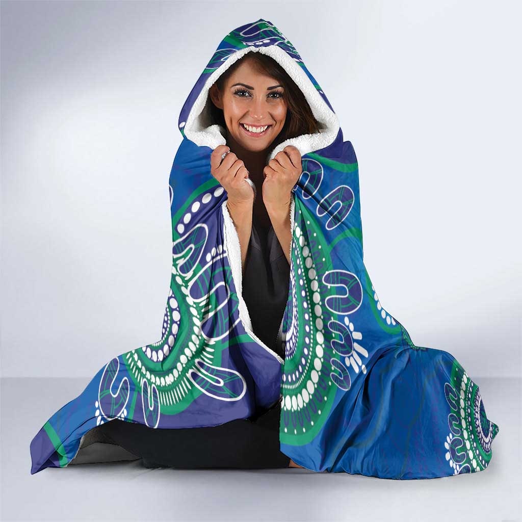 Torres Strait Islanders Flag Day Hooded Blanket Dhari With Turtles Aboriginal Art
