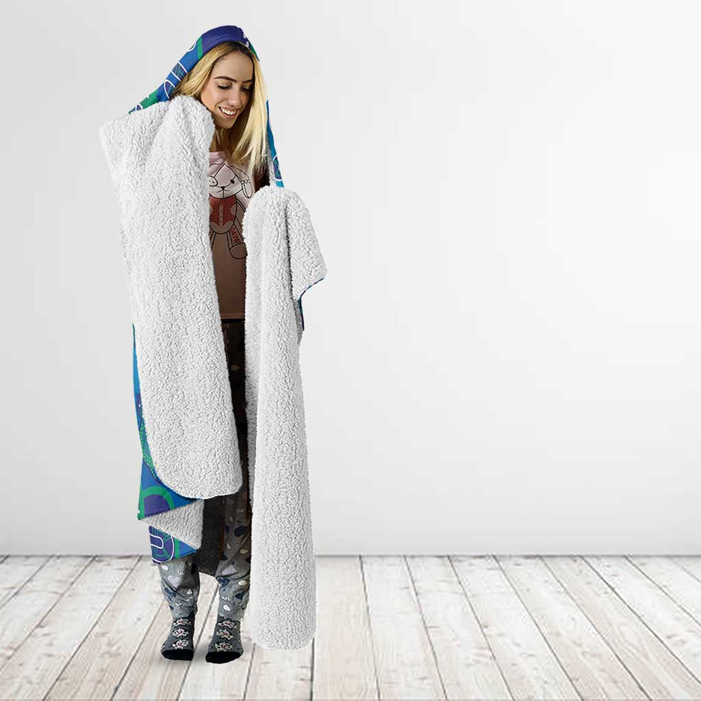 Torres Strait Islanders Flag Day Hooded Blanket Dhari With Turtles Aboriginal Art