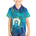 Torres Strait Islanders Flag Day Kid Hawaiian Shirt Dhari With Turtles Aboriginal Art