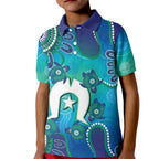 Torres Strait Islanders Flag Day Kid Polo Shirt Dhari With Turtles Aboriginal Art