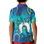 Torres Strait Islanders Flag Day Kid Polo Shirt Dhari With Turtles Aboriginal Art