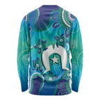 Torres Strait Islanders Flag Day Long Sleeve Shirt Dhari With Turtles Aboriginal Art