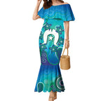 Torres Strait Islanders Flag Day Mermaid Dress Dhari With Turtles Aboriginal Art