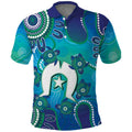 Torres Strait Islanders Flag Day Polo Shirt Dhari With Turtles Aboriginal Art