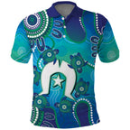 Torres Strait Islanders Flag Day Polo Shirt Dhari With Turtles Aboriginal Art