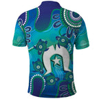 Torres Strait Islanders Flag Day Polo Shirt Dhari With Turtles Aboriginal Art