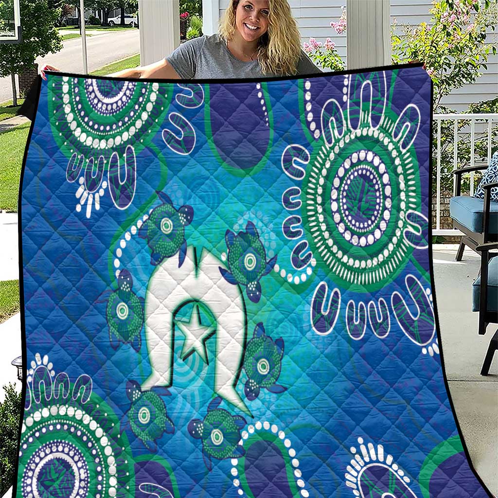 Torres Strait Islanders Flag Day Quilt Dhari With Turtles Aboriginal Art