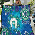 Torres Strait Islanders Flag Day Quilt Dhari With Turtles Aboriginal Art