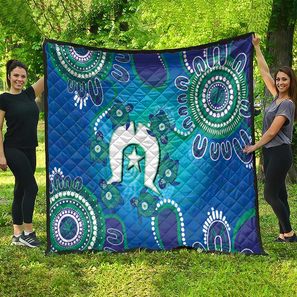 Torres Strait Islanders Flag Day Quilt Dhari With Turtles Aboriginal Art