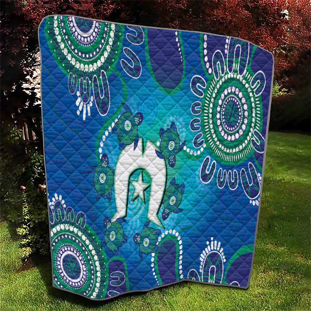 Torres Strait Islanders Flag Day Quilt Dhari With Turtles Aboriginal Art