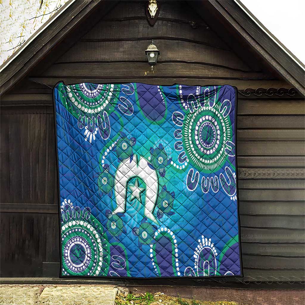 Torres Strait Islanders Flag Day Quilt Dhari With Turtles Aboriginal Art