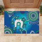Torres Strait Islanders Flag Day Rubber Doormat Dhari With Turtles Aboriginal Art