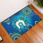 Torres Strait Islanders Flag Day Rubber Doormat Dhari With Turtles Aboriginal Art