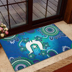 Torres Strait Islanders Flag Day Rubber Doormat Dhari With Turtles Aboriginal Art
