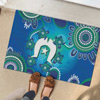 Torres Strait Islanders Flag Day Rubber Doormat Dhari With Turtles Aboriginal Art