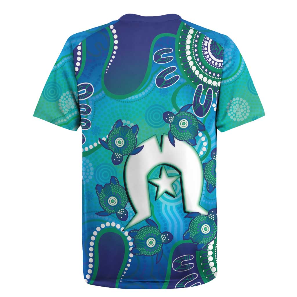 Torres Strait Islanders Flag Day Rugby Jersey Dhari With Turtles Aboriginal Art