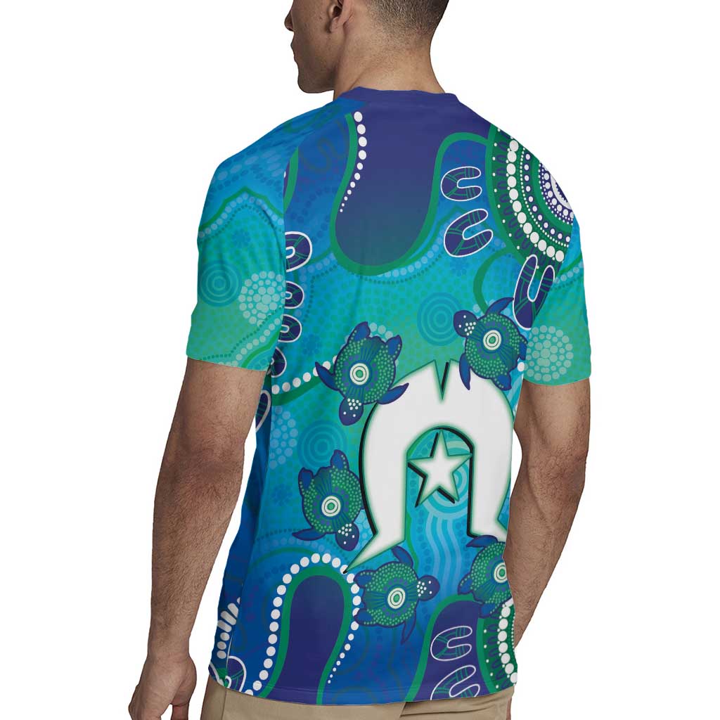 Torres Strait Islanders Flag Day Rugby Jersey Dhari With Turtles Aboriginal Art