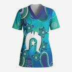Torres Strait Islanders Flag Day Scrub Top Dhari With Turtles Aboriginal Art - Aussie Hoodie