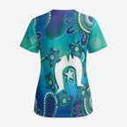 Torres Strait Islanders Flag Day Scrub Top Dhari With Turtles Aboriginal Art - Aussie Hoodie