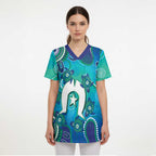 Torres Strait Islanders Flag Day Scrub Top Dhari With Turtles Aboriginal Art - Aussie Hoodie