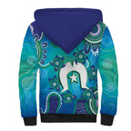 Torres Strait Islanders Flag Day Sherpa Hoodie Dhari With Turtles Aboriginal Art